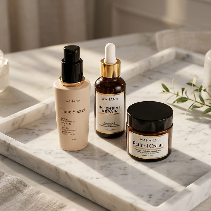 Rotina Anti-Idade Completa: Por Que Usar um Kit Potencializa Seus Resultados - Time Secret e Intensive Repair