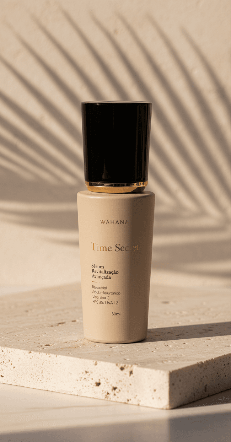 Time Secret Wahana: Protetor solar anti-idade com Bakuchiol - Time Secret