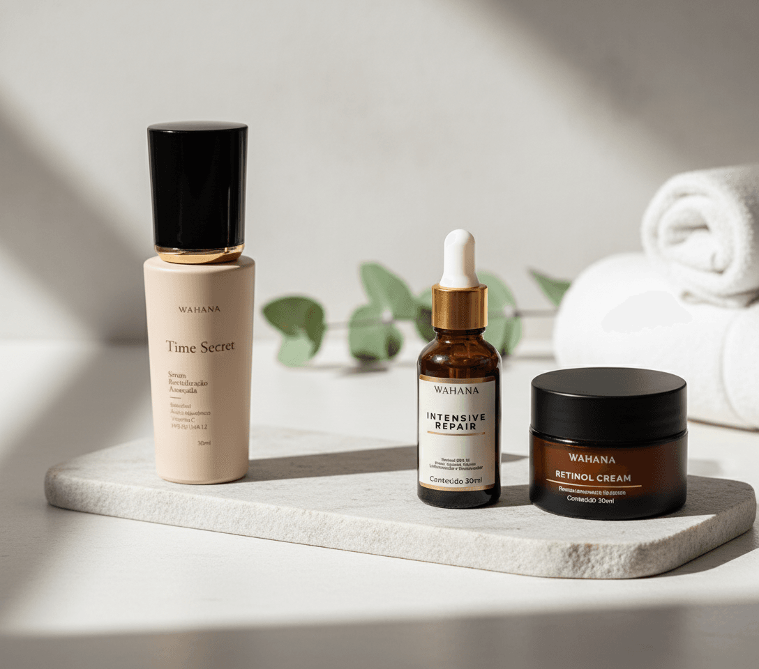 Kit 24 Horas Wahana: A rotina definitiva anti-idade para pele madura - Time Secret e Intensive Repair