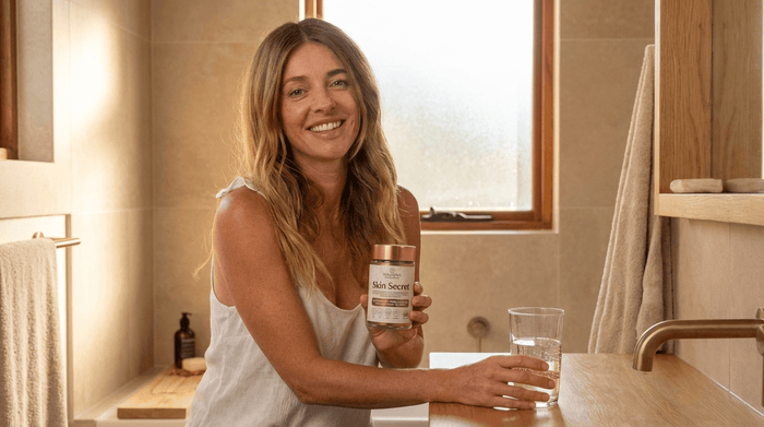 Mulher madura com suplemento Skin Secret Wahana