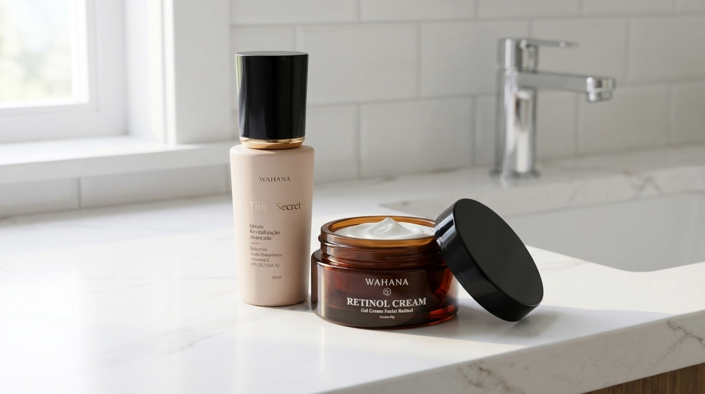 rotina skincare pele madura - produtos em contexto