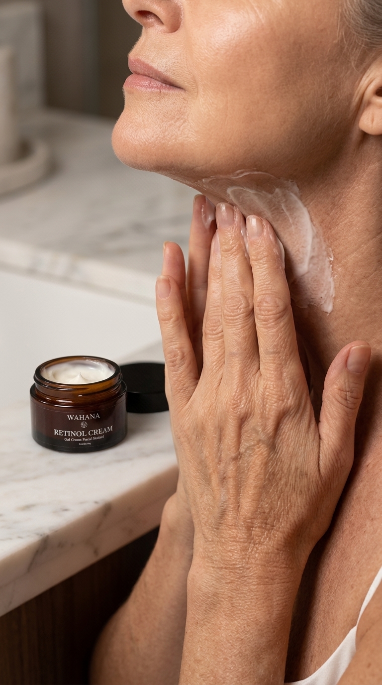 rotina noturna pele madura flacidez: Guia para os 60 anos - Retinol Cream