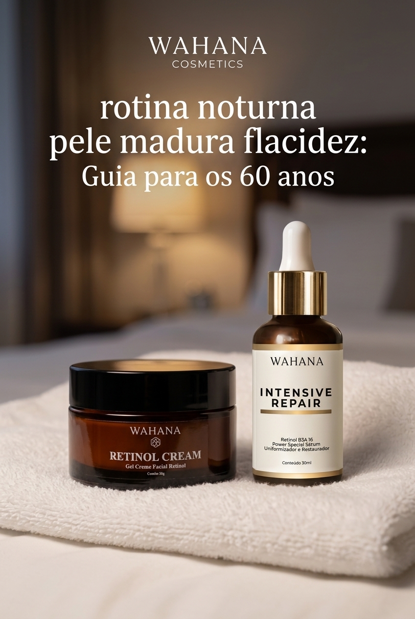 rotina noturna pele madura flacidez: Guia para os 60 anos - Retinol Cream e Intensive Repair