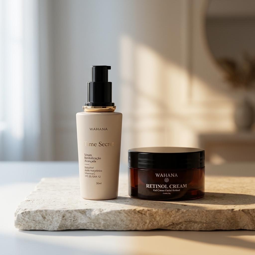Kit 24 Horas Wahana: A Rotina Definitiva para Pele Madura - Time Secret e Retinol Cream