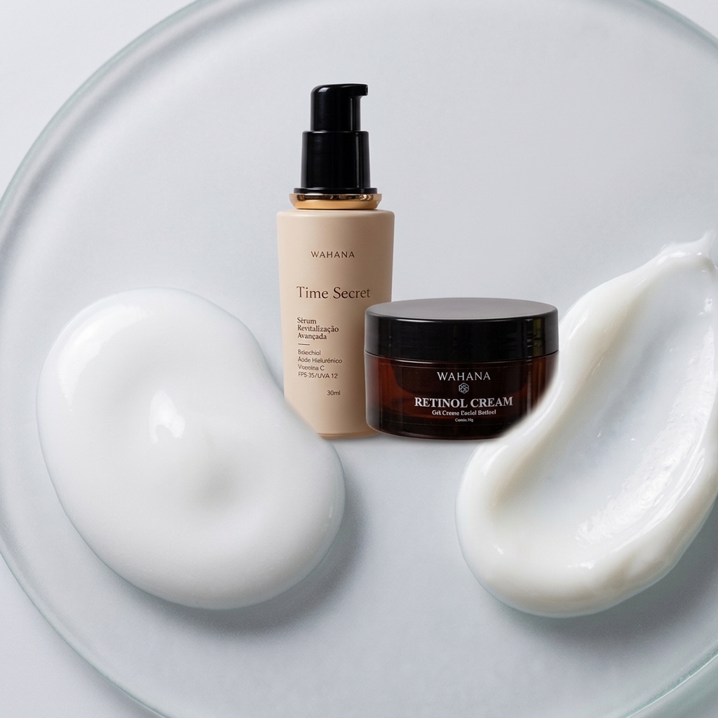 Kit 24 Horas Wahana: A Rotina Definitiva para Pele Madura - Time Secret e Retinol Cream