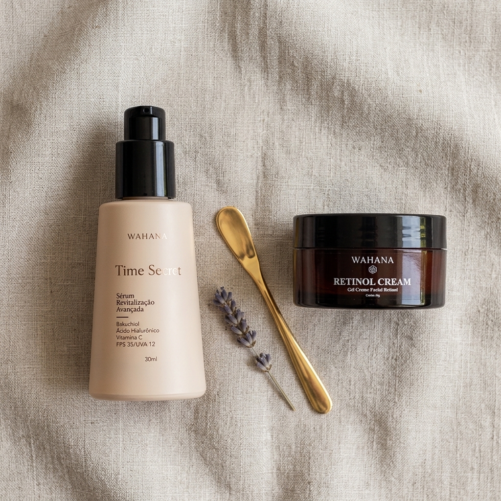 Rotina Diurna Perfeita para Pele Madura com Proteção Solar - Time Secret e Retinol Cream