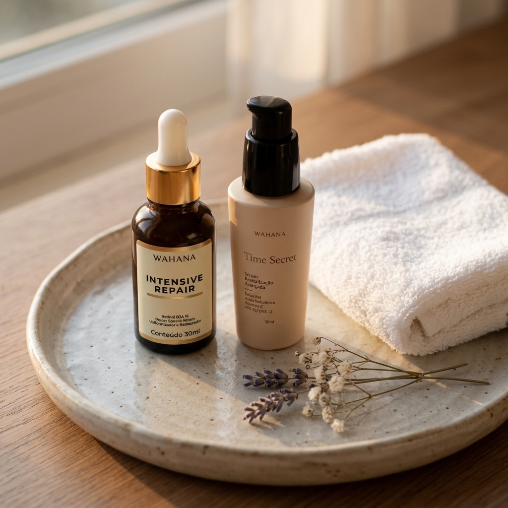 Benefícios da Vitamina C e Ácido Hialurônico na Pele Madura - Intensive Repair e Time Secret