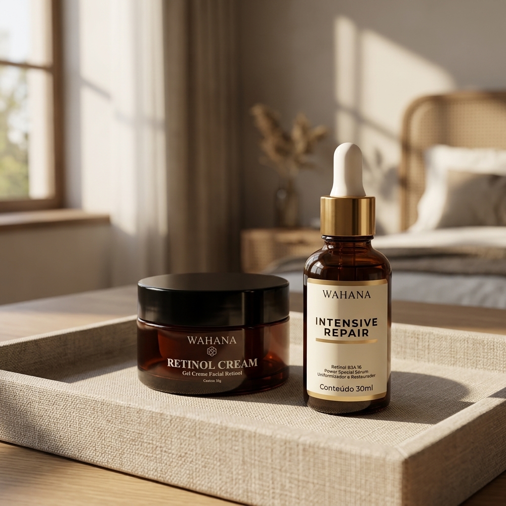 Rotina Noturna de Skincare: O Que Usar Antes de Dormir - Retinol Cream e Intensive Repair