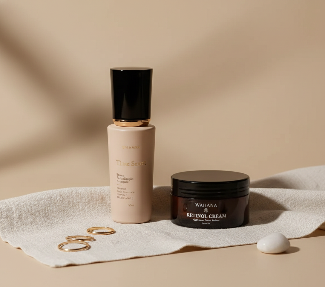 Skincare minimalista: Como ter resultados reais com poucos passos - Time Secret e Retinol Cream