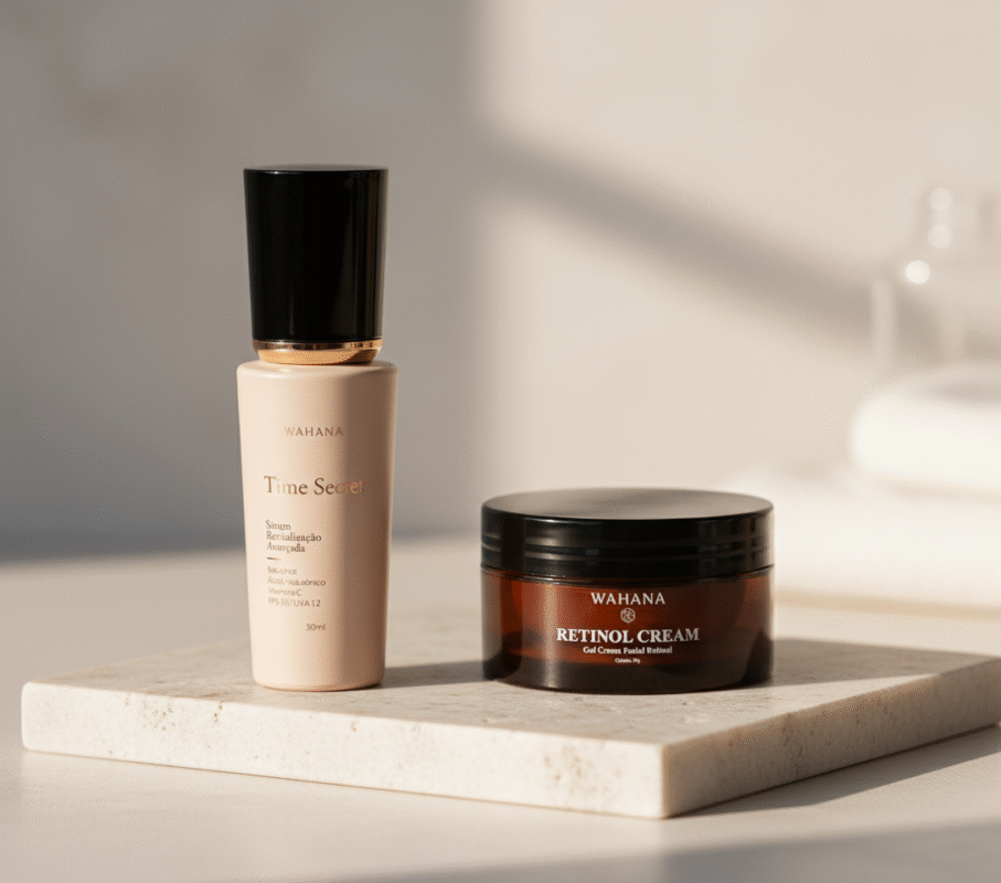 Skincare Matinal vs Noturno: O Que Usar em Cada Etapa - Time Secret e Retinol Cream