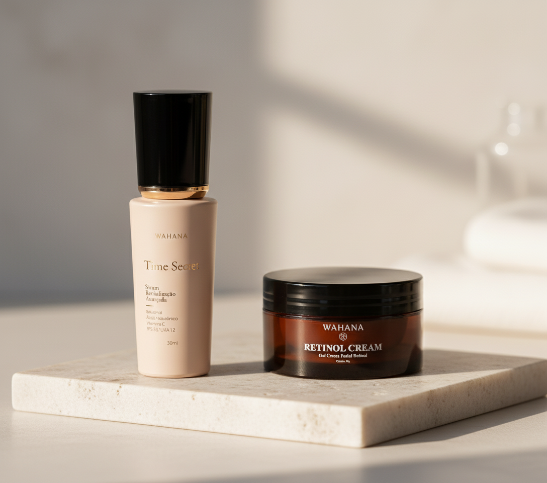 Skincare Matinal vs Noturno: O Que Usar em Cada Etapa - Time Secret e Retinol Cream