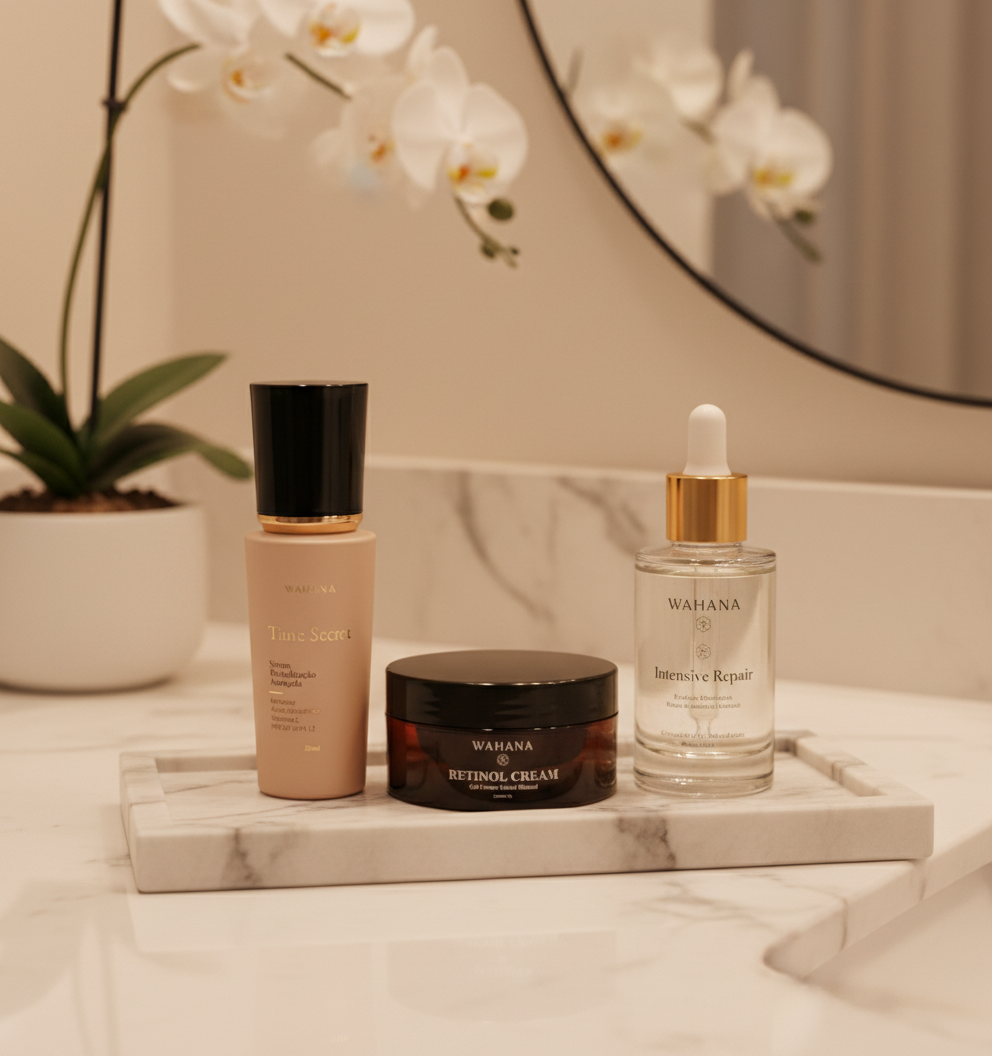 Manchas Senis e Melasma: Como Atenuar com Skincare Inteligente - Retinol Cream e Time Secret