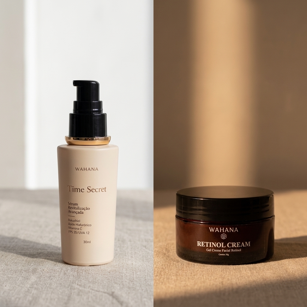 Skincare Matinal vs Noturno: O Que Usar em Cada Etapa - Time Secret e Retinol Cream