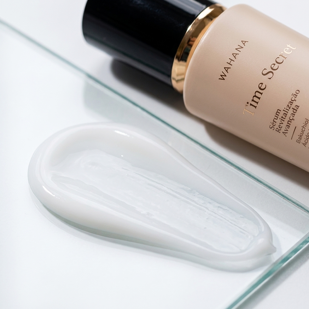 Rotina diurna para pele madura com protetor solar e vitamina C - Time Secret