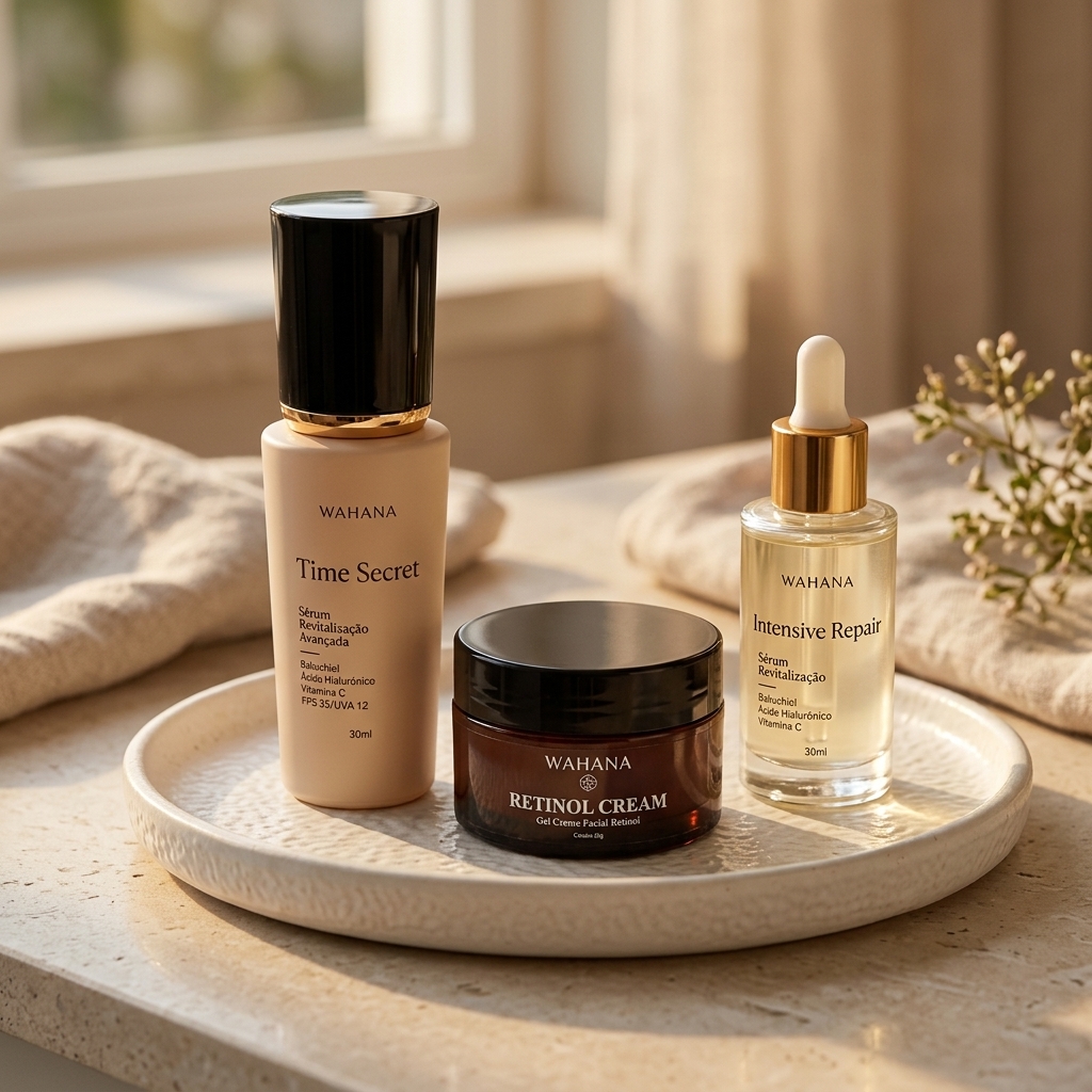 Como Tratar Rugas Profundas: A Ciência da Redensificação Dérmica - Time Secret e Retinol Cream