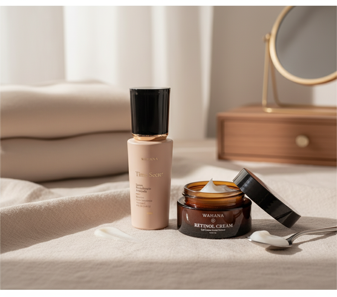 O que são Peptídeos e Como Agem na Firmeza da Pele - Time Secret e Retinol Cream
