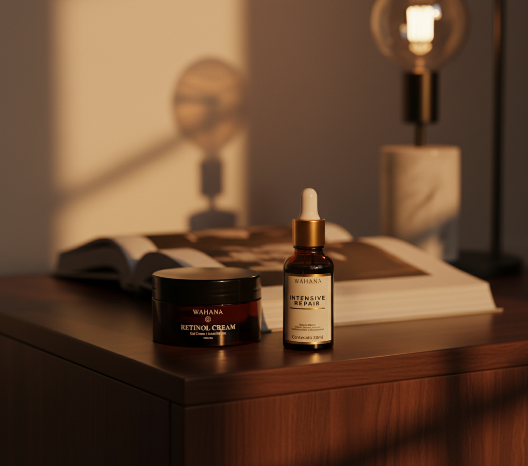 Kit Noturno Wahana: O Segredo da Reparação Celular - Retinol Cream e Intensive Repair