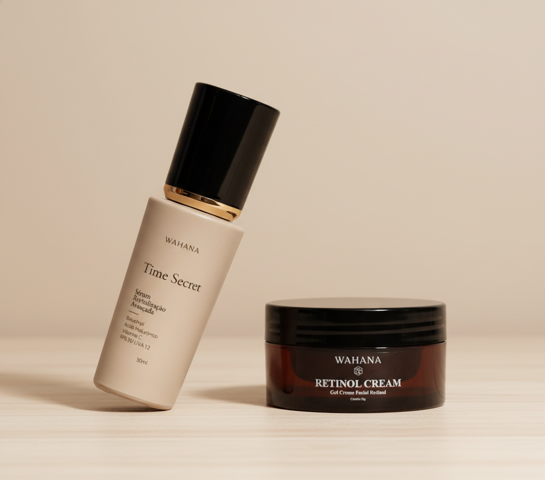 Time Secret Wahana: Vitamina C, Bakuchiol e FPS 35 em um Só Produto - Time Secret e Retinol Cream