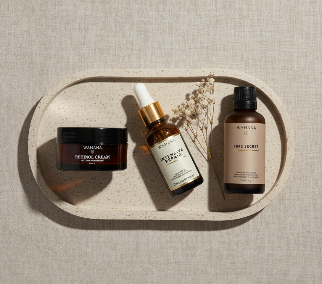 Rotina noturna para pele madura com retinol e ácido hialurônico - Retinol Cream e Intensive Repair