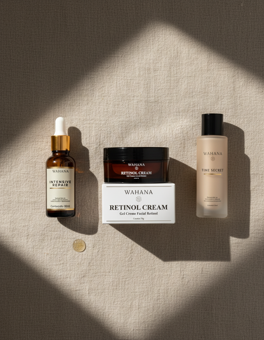 Retinol Cream Wahana: Como usar na pele madura passo a passo - Retinol Cream e Intensive Repair