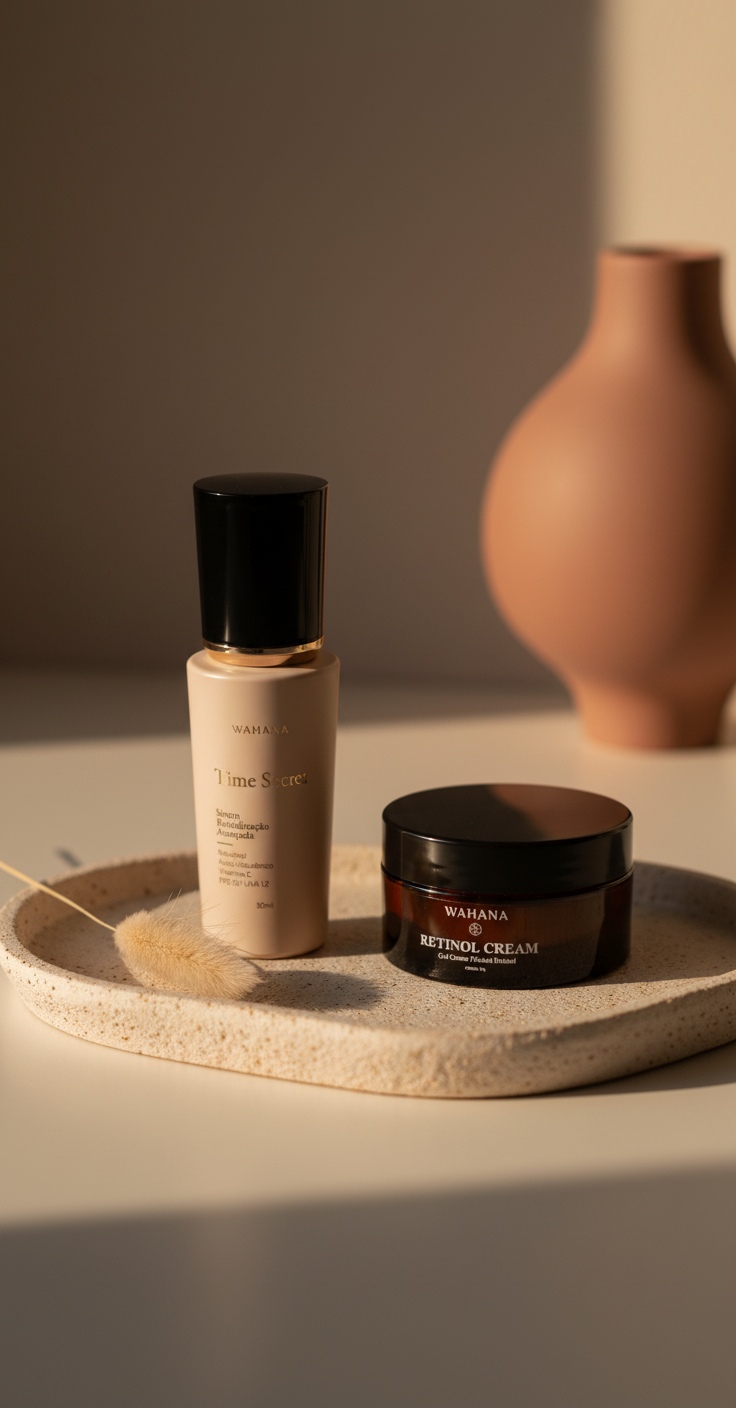 Skincare Noturno: O Segredo para Acordar com a Pele Renovada - Retinol Cream e Time Secret