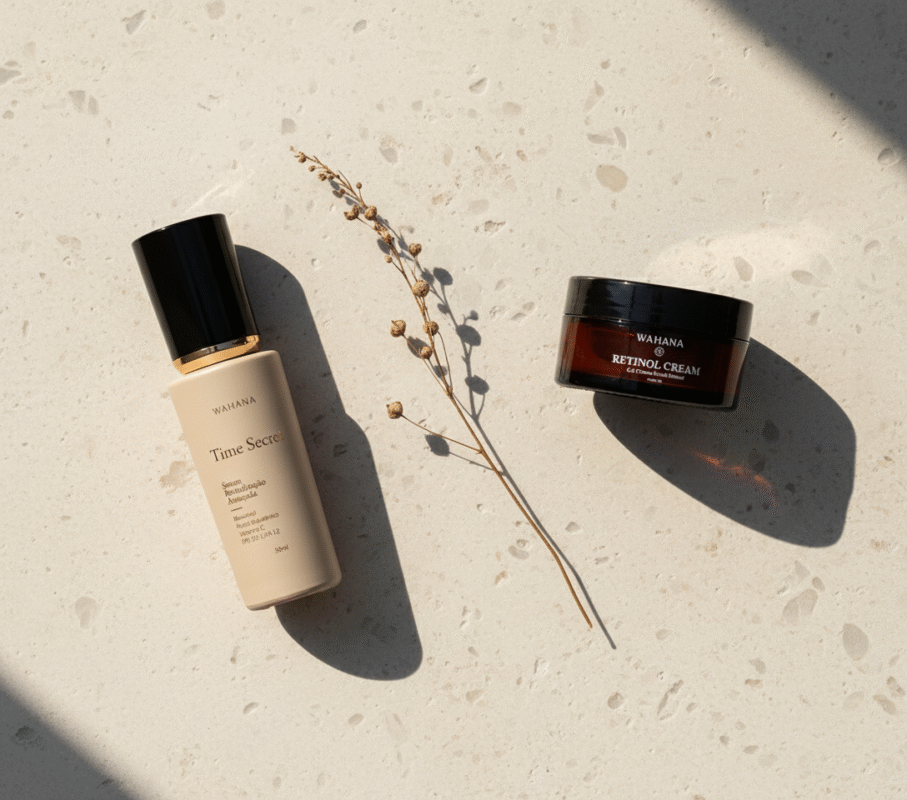 Kit 24 Horas Wahana: A Rotina Definitiva para Pele Madura - Time Secret e Retinol Cream