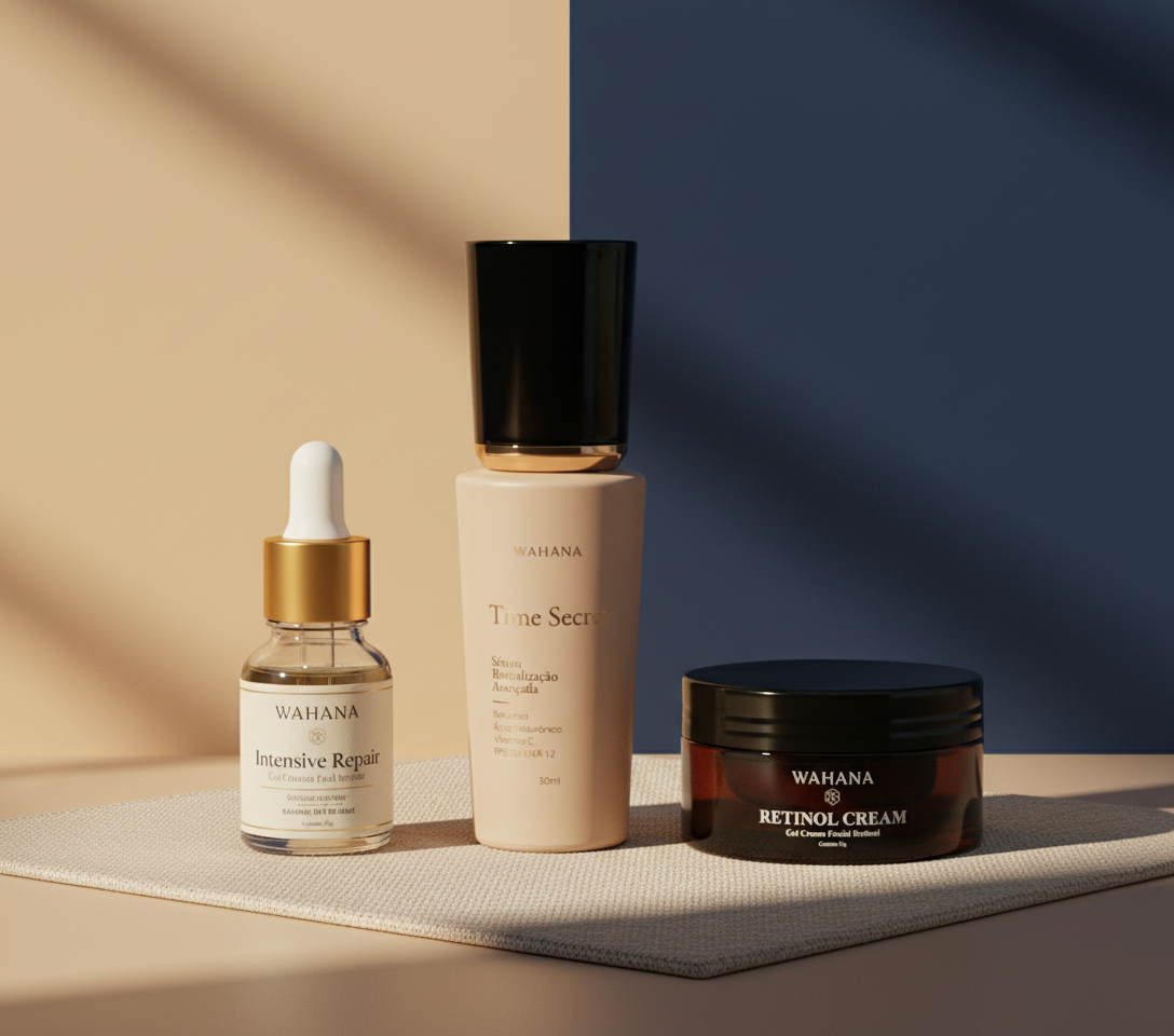 Kit 24 Horas Wahana: O Melhor Kit Anti-Idade Dia e Noite - Time Secret e Retinol Cream