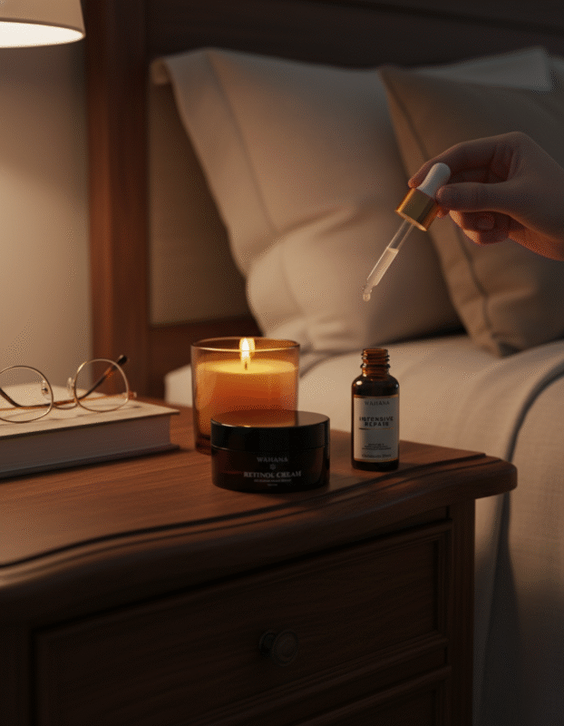 Skincare Noturno Passo a Passo: Acorde com a Pele Perfeita - Retinol Cream e Intensive Repair