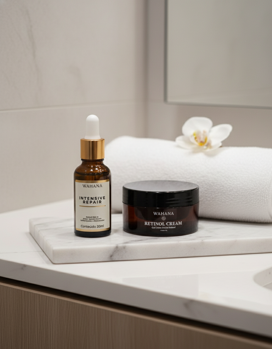 Rotina Noturna Perfeita: O Segredo do Sono da Beleza - Retinol Cream e Intensive Repair