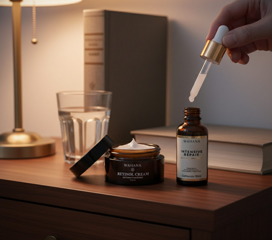 Como Combinar Vitamina C de Manhã e Retinol à Noite na Pele Madura - Retinol Cream e Intensive Repair