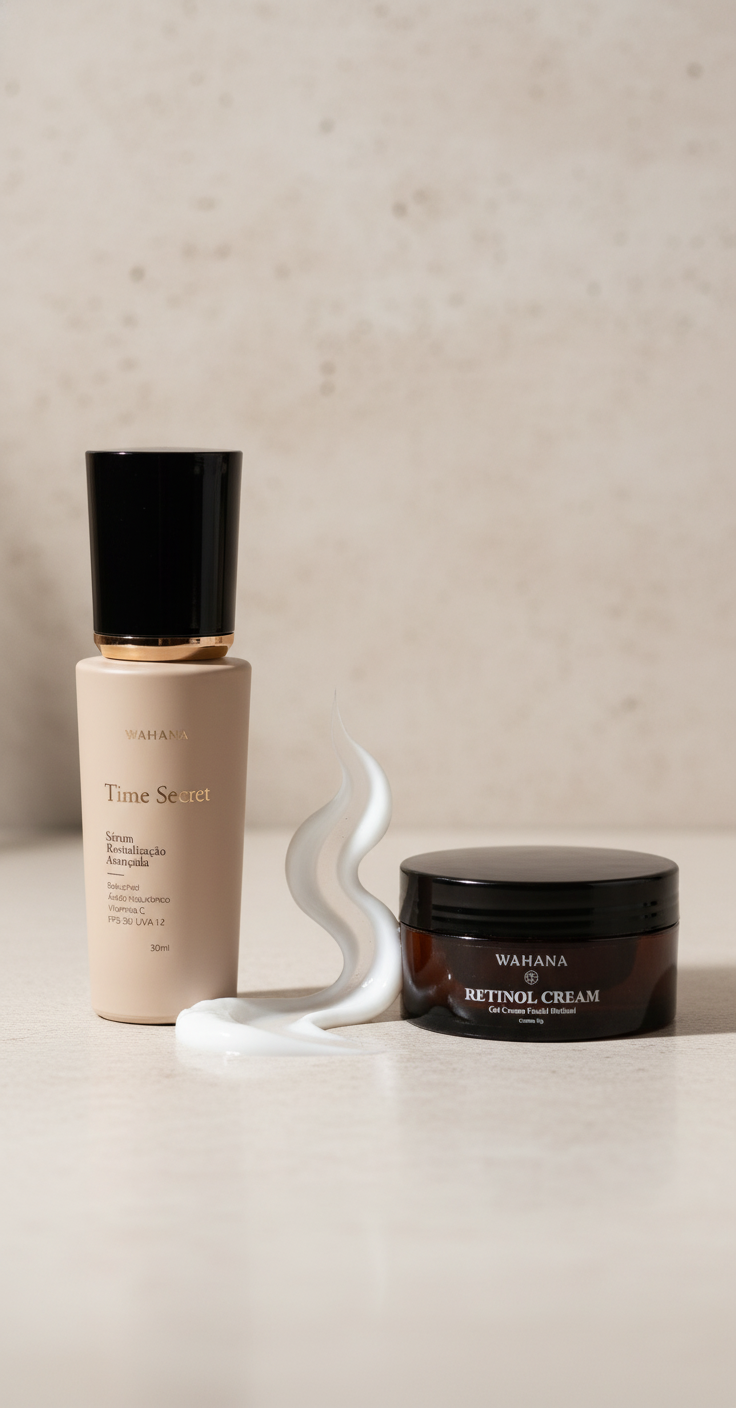 Rotina de Skincare Noturna: O Segredo da Renovação Celular - Retinol Cream e Time Secret