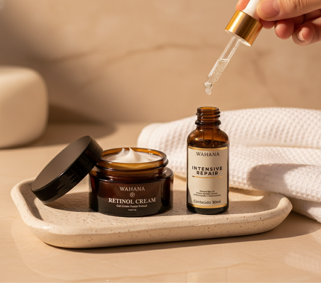 Posso usar retinol e ácido hialurônico juntos na pele madura? - Retinol Cream e Intensive Repair