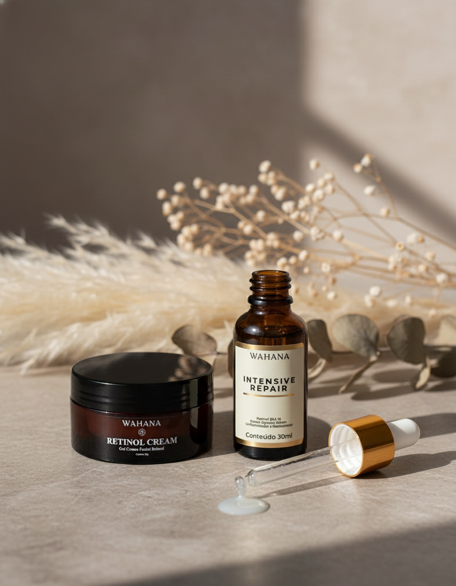 Retinol Cream Wahana: Como usar na pele madura - Retinol Cream e Intensive Repair