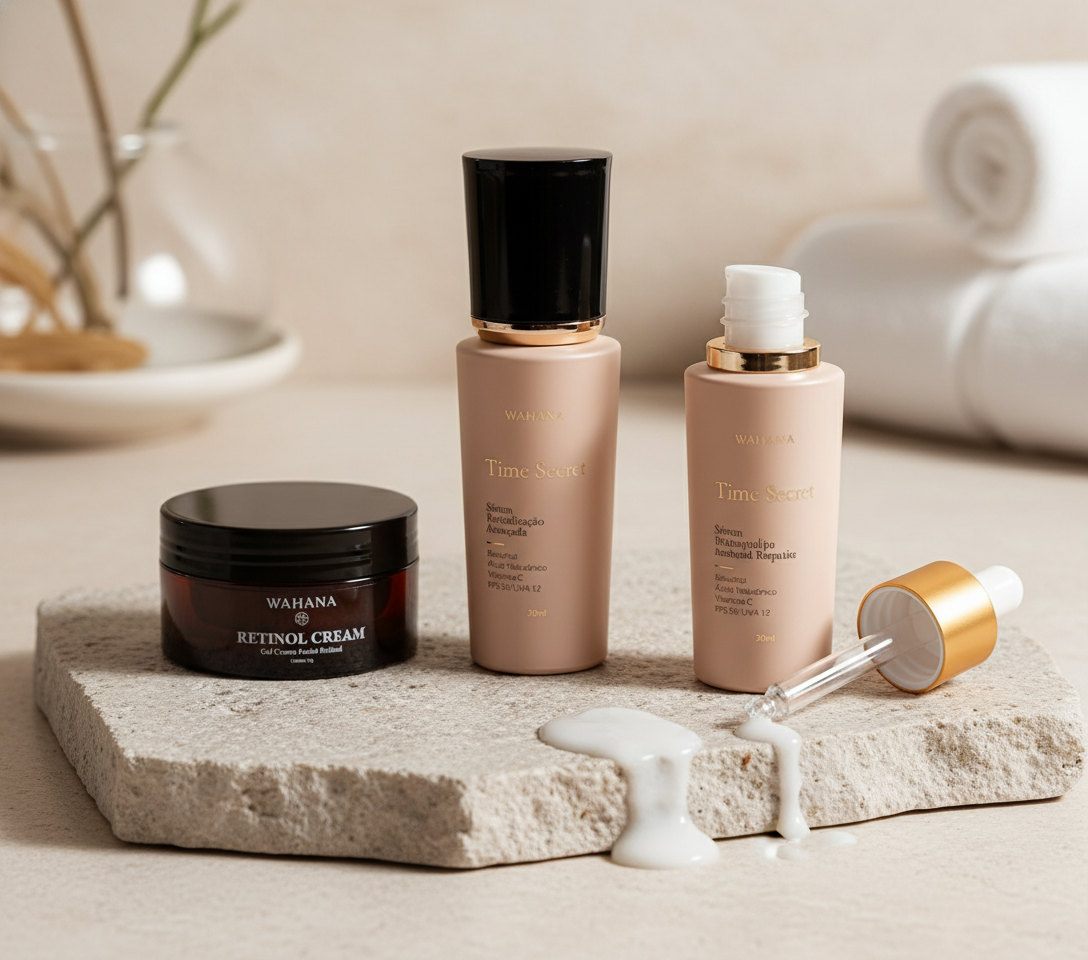 Como clarear manchas da idade no rosto e nas mãos com segurança - Time Secret e Retinol Cream