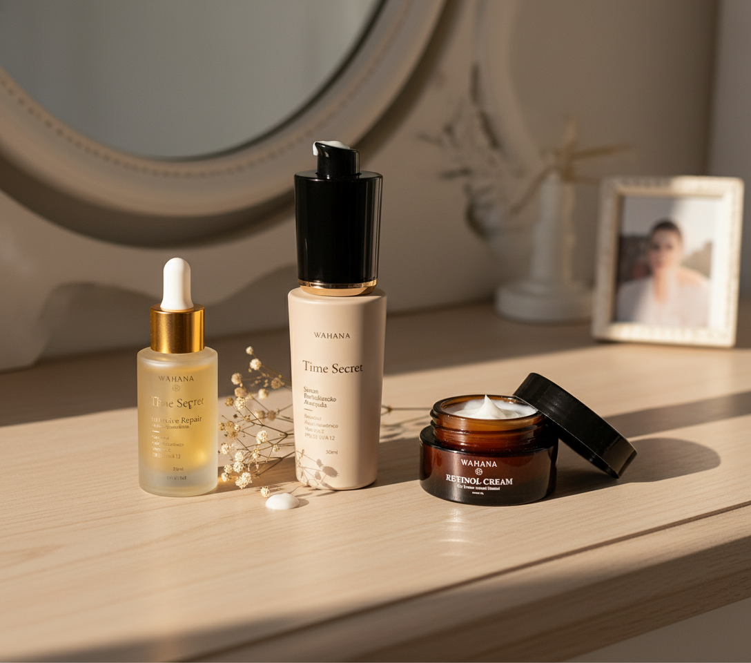 Peptídeos no Skincare: O Segredo para uma Pele Firme e Jovem - Time Secret e Retinol Cream