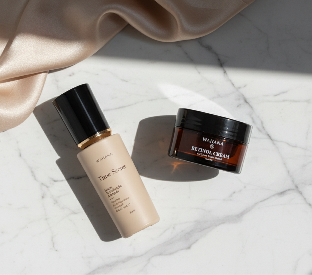 Kit 24 Horas Wahana: Vale a pena para pele madura? - Time Secret e Retinol Cream