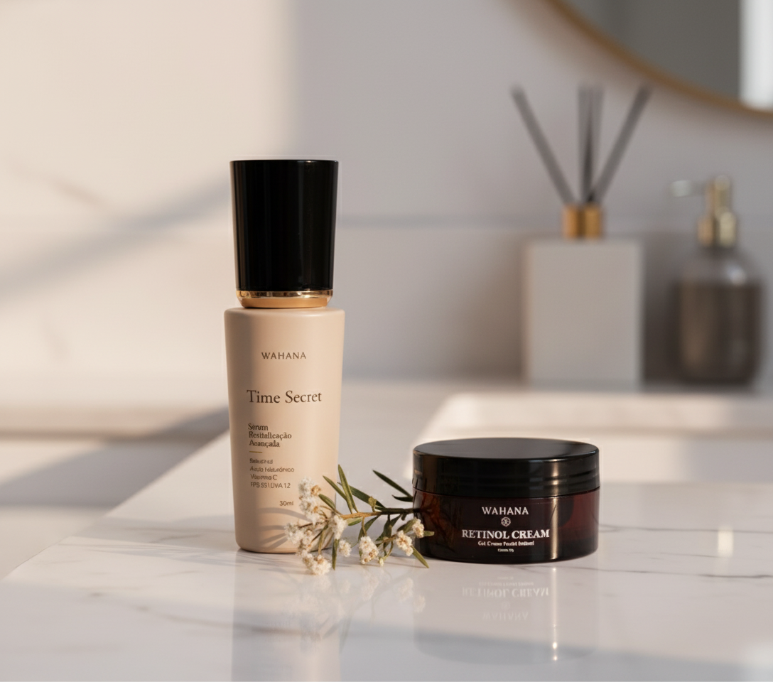 Qual o melhor protetor solar anti-idade para pele madura? - Time Secret e Retinol Cream