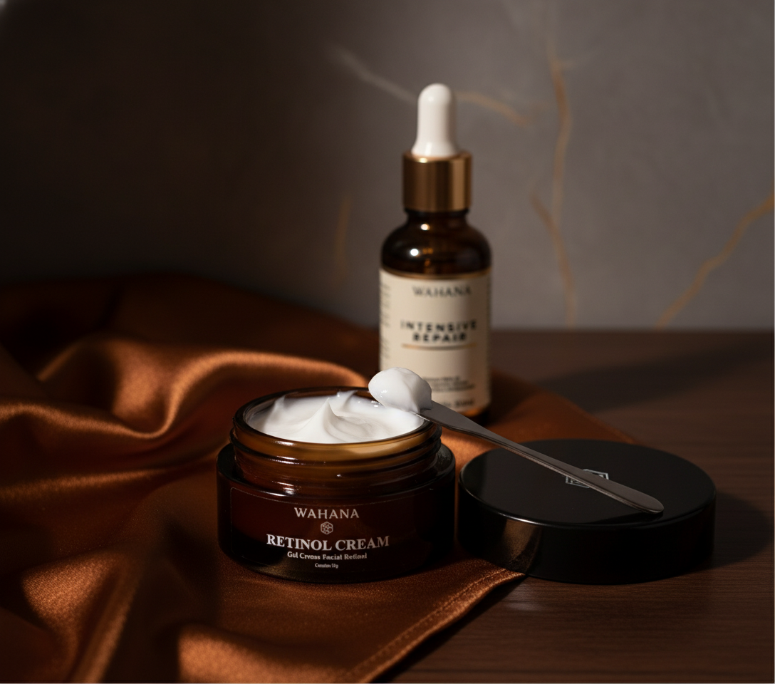 Melhor rotina de skincare para pele madura depois dos 45 - Retinol Cream e Intensive Repair