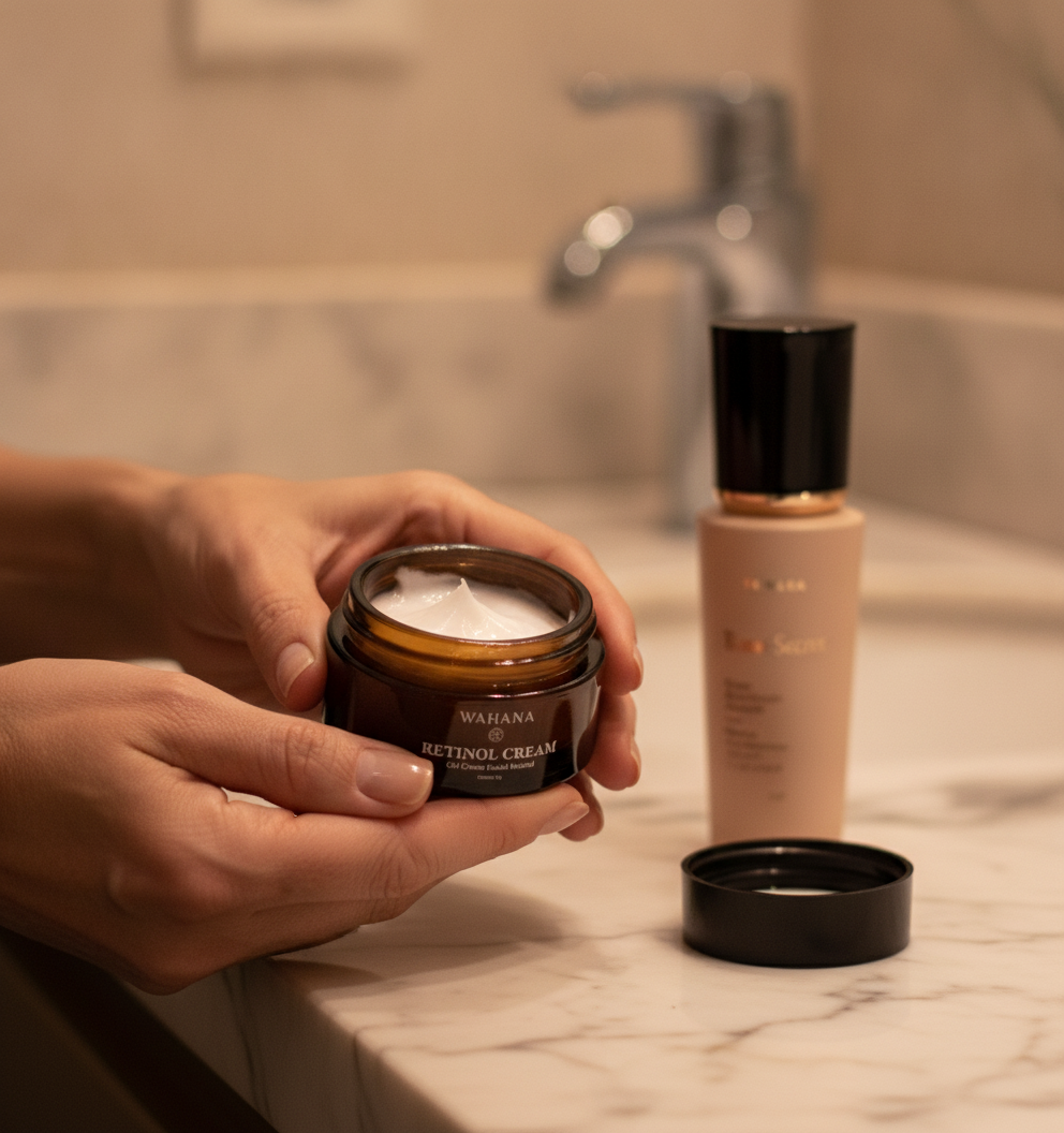 Ácido Hialurônico e Retinol Juntos: O Segredo da Pele Perfeita - Retinol Cream e Time Secret