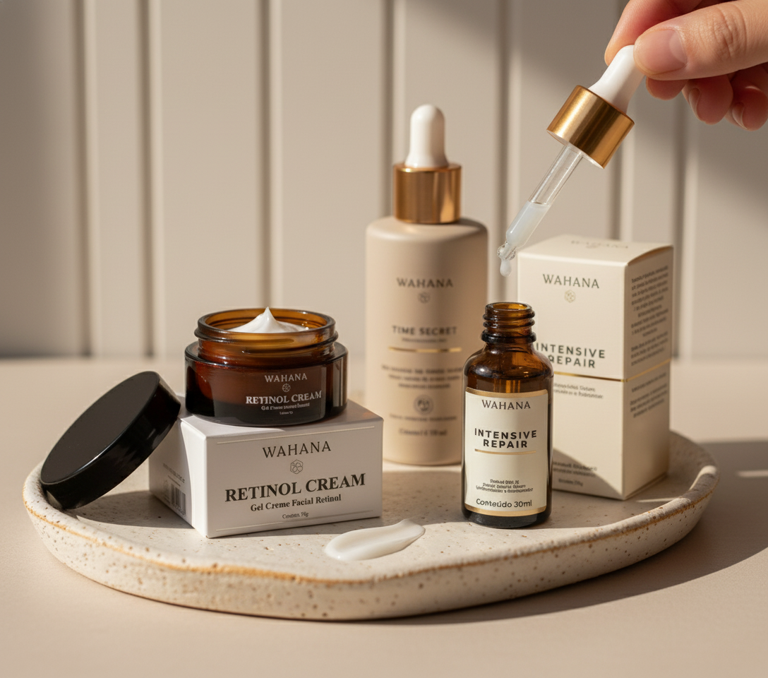 Rotina de Skincare Noturna: O Passo a Passo para Acordar Radiante - Retinol Cream e Intensive Repair