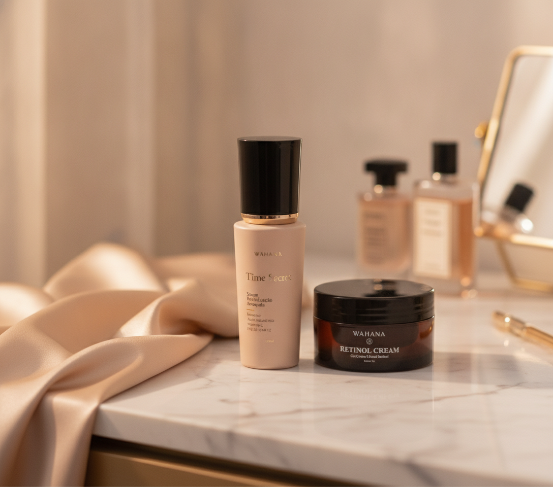 O que são peptídeos e como ajudam na firmeza da pele - Time Secret e Retinol Cream