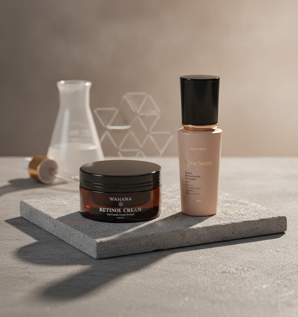 Retinol e Peptídeos: Como Combinar o Padrão Ouro do Skincare - Retinol Cream e Time Secret