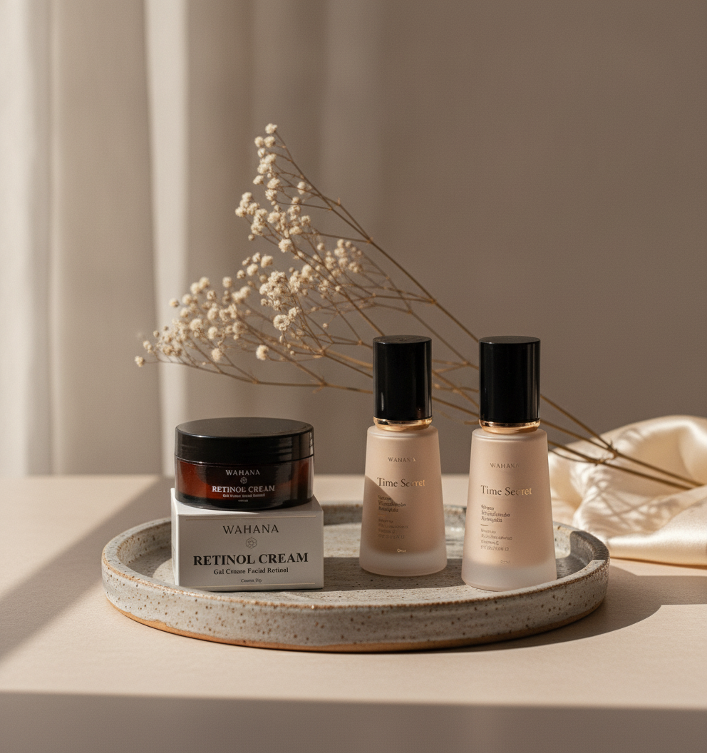 Retinol e Peptídeos: Como Combinar o Padrão Ouro do Skincare - Retinol Cream e Time Secret