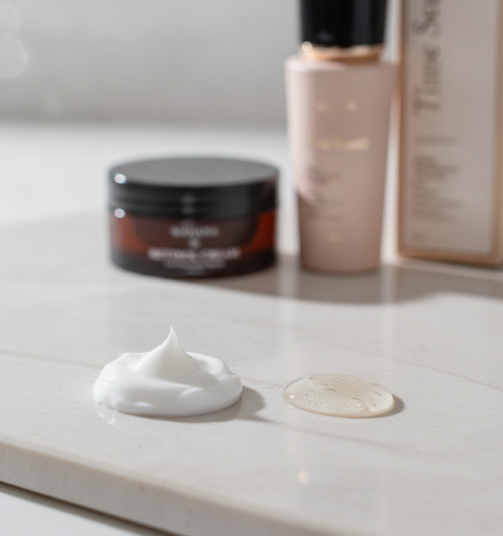 Retinol e Peptídeos: Como Combinar o Padrão Ouro do Skincare - Retinol Cream e Time Secret