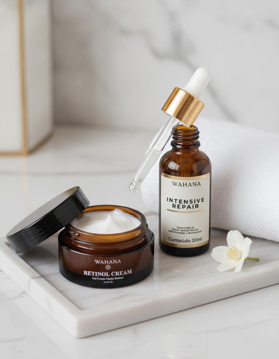 Rotina de Skincare Noturna para Pele Madura: O Guia Passo a Passo - Retinol Cream e Intensive Repair