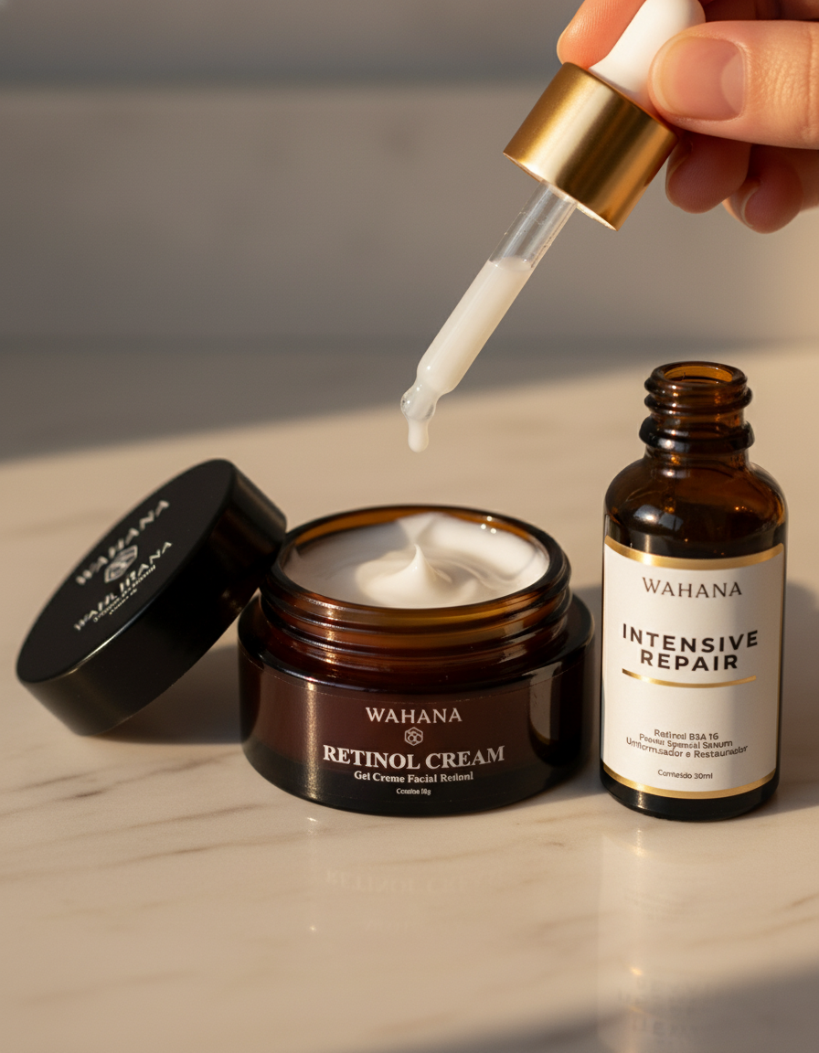 Qual a melhor rotina de skincare para pele madura depois dos 50 anos? - Retinol Cream e Intensive Repair