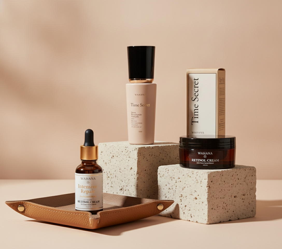 Melhor kit anti-idade dia e noite para pele 50+ - Time Secret e Retinol Cream