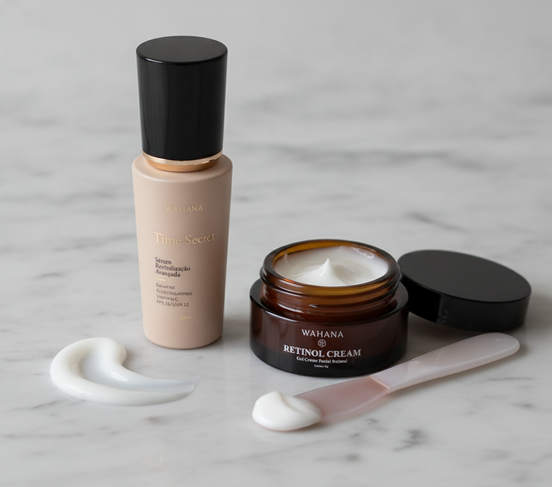 Flacidez no Rosto: Como Recuperar o Contorno Facial Sem Agulhas - Time Secret e Retinol Cream