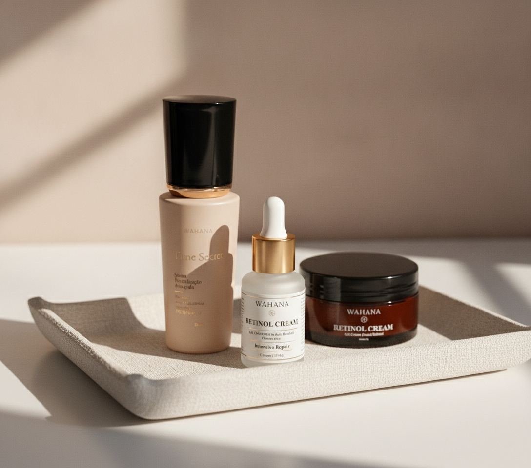 Flacidez no Rosto: Como Recuperar o Contorno Facial Sem Agulhas - Time Secret e Retinol Cream