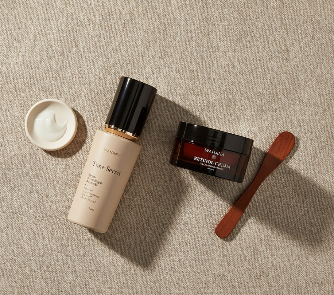 Rotina minimalista anti-idade: Como ter resultados com poucos produtos - Time Secret e Retinol Cream